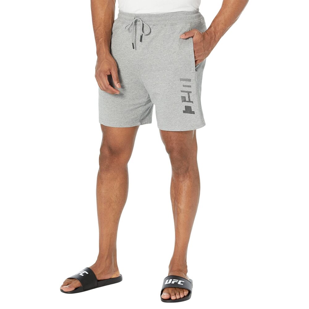 UFC Ultimate Fighting Performance FR Terry Volleyball Shorts Men,Grey Heather 7